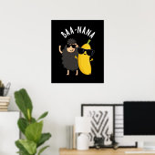 Baa-nana Grappige Banana Puns Donker BG Poster (Thuiskantoor)