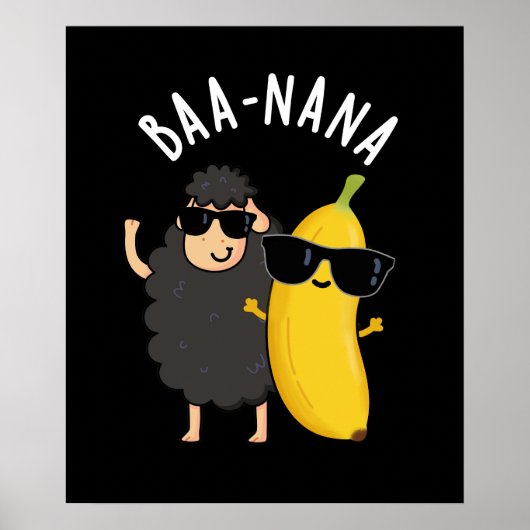 Baa-nana Grappige Banana Puns Donker BG Poster (Voorkant)