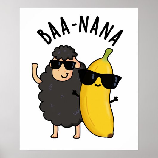 Baa-nana Grappige Banana Puns Poster (Voorkant)