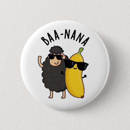 Baa-nana Grappige Banana Puns Ronde Button 5,7 Cm (Voorkant)