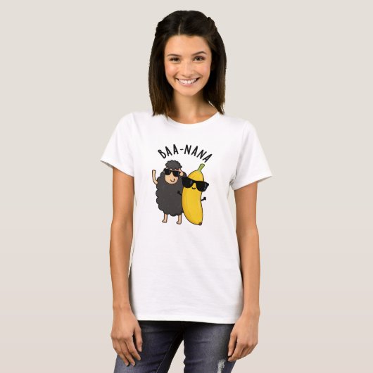 Baa-nana Grappige Banana Puns T-shirt (Voorkant volledig)