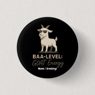 Baa-niveau: GOAT Energie Grappige Koele Geit Stijl Ronde Button 3,2 Cm
