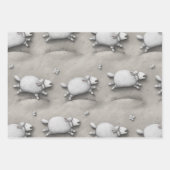 Baa Relief 3 Happy Sheep (grootschalig) Inpakpapier Vel (Voorkant 2)