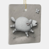 Baa Relief Schattige Happy Sheep Keramisch Ornament (Rechts)