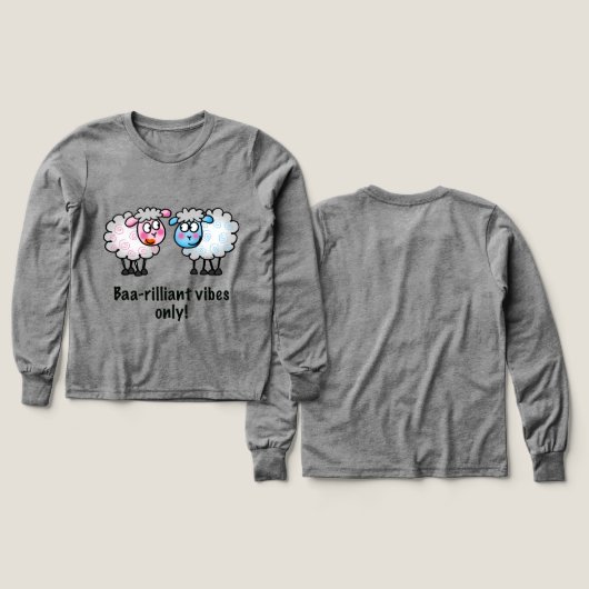 Baa-rilliant - Cute Cartoon Sheep Pair (Voorkant /achterkant)