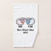 Baa-rilliant - Cute Cartoon Sheep Pair Bad Handdoek (Handdoek)