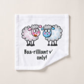 Baa-rilliant - Cute Cartoon Sheep Pair Bad Handdoek (Wasdoekje)