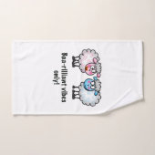Baa-rilliant - Cute Cartoon Sheep Pair Bad Handdoek (Handdoek)