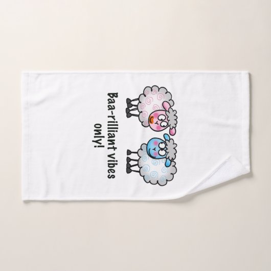 Baa-rilliant - Cute Cartoon Sheep Pair Bad Handdoek (Handdoek)