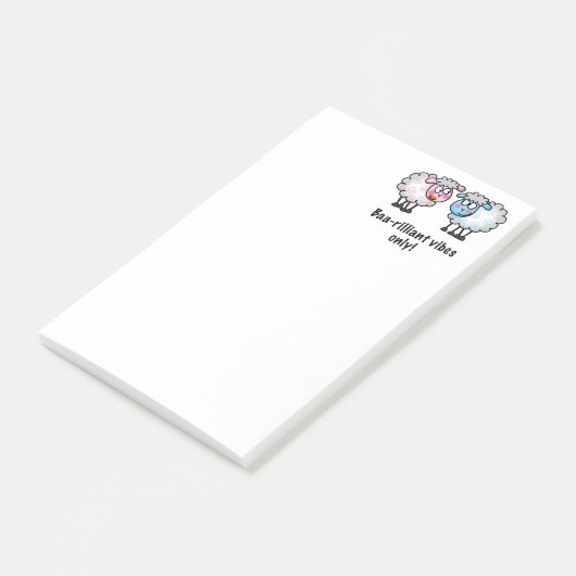 Baa-rilliant - Cute Cartoon Sheep Pair Post-it® Notes (Schuin)