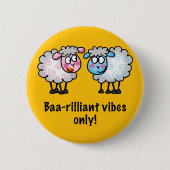 Baa-rilliant - Paar Malse Schapen Ronde Button 5,7 Cm (Voorkant)
