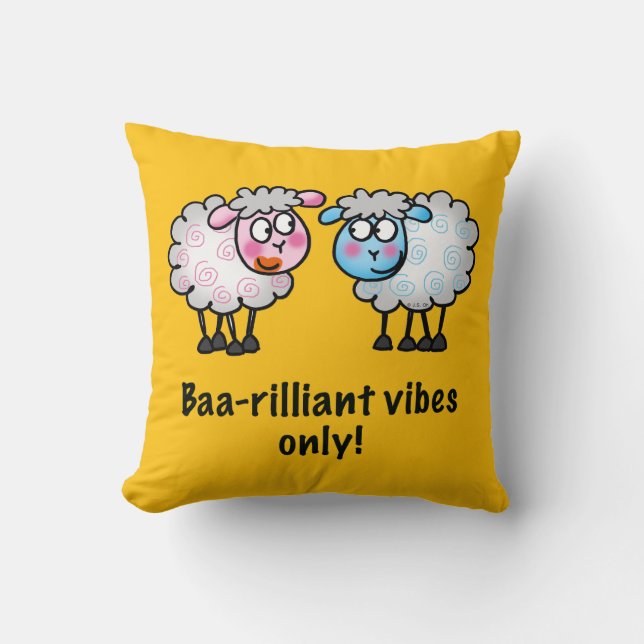 Baa-rilliant - Paar Mooie Schapen  Kussen (Voorkant)