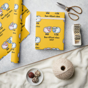 Baa-rilliant - Paar Schattige Tekenfilm Schapen Cadeaupapier