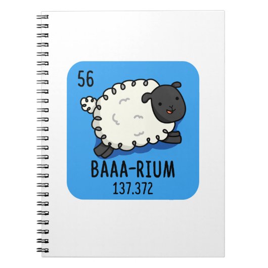 Baa-rium Grappige Schaap Chemie Grappenmakerij  Notitieboek (Voorkant)