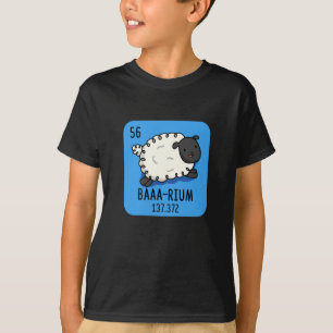 Baa-rium Grappige Schaap Chemie Pun Dark BG T-shirt
