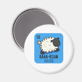 Baa-rium Grappige Schaap Scheikunde Pun Magneet (Voorkant / Achterkant)
