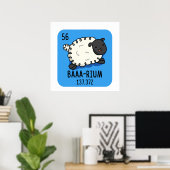 Baa-rium Grappige Schaap Scheikunde Pun Poster (Thuiskantoor)