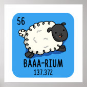 Baa-rium Grappige Schaap Scheikunde Pun Poster (Voorkant)
