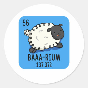 Baa-rium Grappige Schaap Scheikunde Pun Ronde Sticker