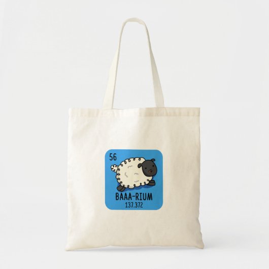 Baa-rium Grappige Schaap Scheikunde Pun Tote Bag (Voorkant)