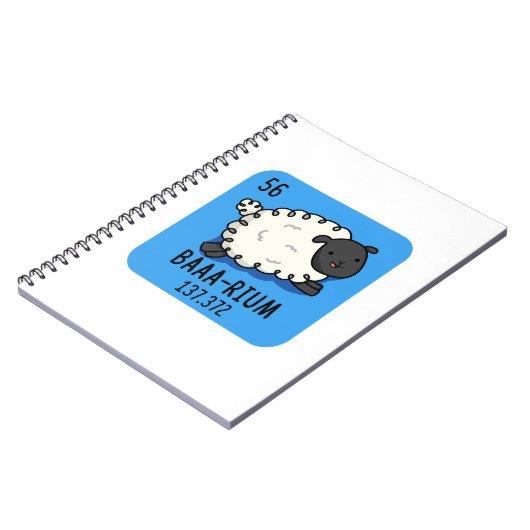 Baa-rium Grappige Sjaap Chemie Woordspeling  Notitieboek (Linkerzijde)