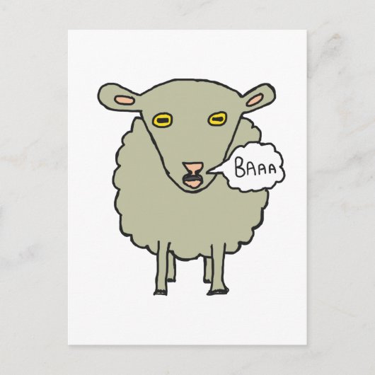Baa Sheep Briefkaart (Voorkant)