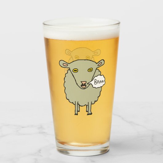 Baa Sheep Glas (Voorkant gevuld)