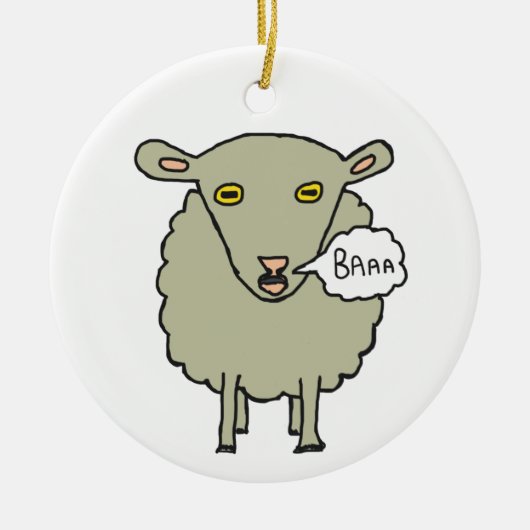 Baa Sheep Keramisch Ornament (Voorkant)