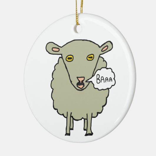 Baa Sheep Keramisch Ornament (Links)