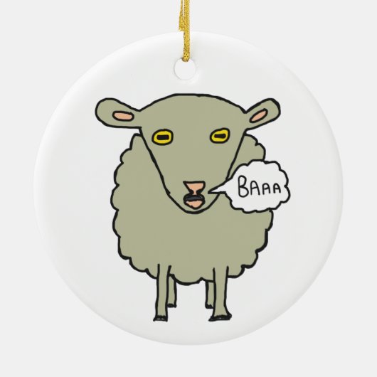 Baa Sheep Keramisch Ornament (Achterkant)