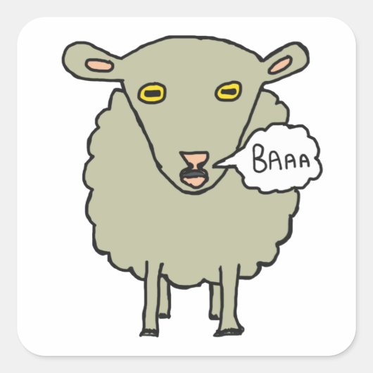 Baa Sheep Vierkante Sticker (Voorkant)