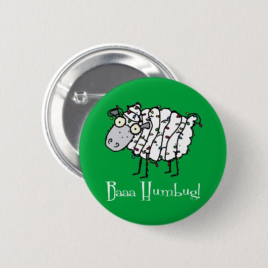 Baaa Bah Humbug Funny Kerstmis Ronde Button 5,7 Cm (Voorkant /achterkant)