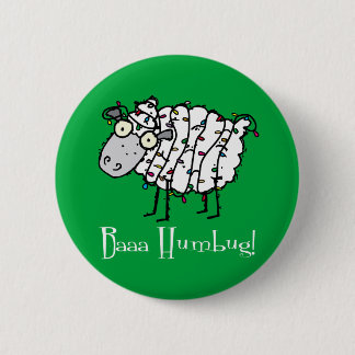 Baaa Bah Humbug Funny Kerstmis Ronde Button 5,7 Cm