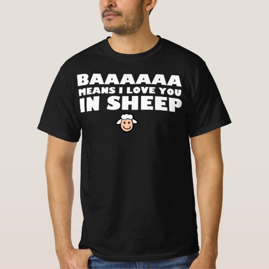 Baaa betekent dat ik van je hou in schapen - grapp t-shirt (Voorkant)