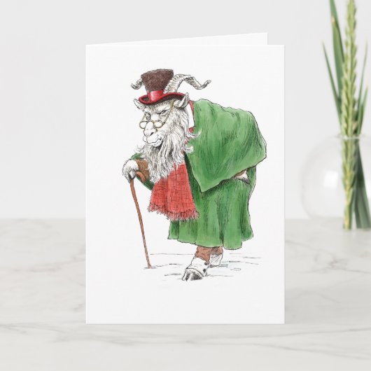 Baaa, Humbug. Ebeneezer Scrooge Goat Kaart (Voorkant)