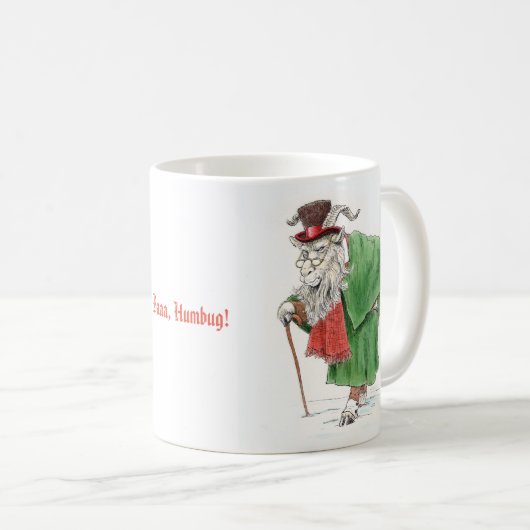 Baaa, Humbug. Ebeneezer Scrooge Goat Mok (Voorkant rechts)