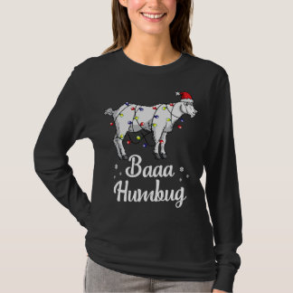 Baaa Humbug Geit Santa Hoed En Lichten Geitenliefh T-shirt