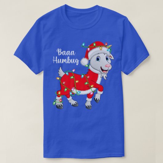 Baaa Humbug Goat Lover Xmas Lights Santa Goat Chri T-shirt (Design voorkant)