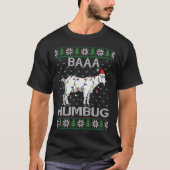 Baaa Humbug Goat Santa Hat Kerstmis Lights Ugly S T-shirt (Voorkant)