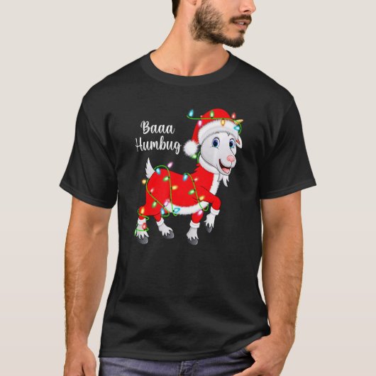 Baaa Humbug Goat Xmas kerstmis T-shirt (Voorkant)