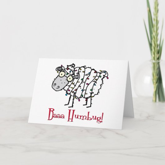 Baaa Humbug Kerstmis Feestdagen Kaart (Voorkant)