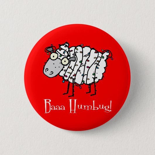 Baaa Humbug Kerstmis Ronde Button 5,7 Cm (Voorkant)