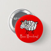 Baaa Humbug Kerstmis Ronde Button 5,7 Cm (Voorkant /achterkant)