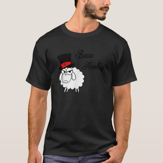 Baaa Humbug Sheep Funny Bah Humbug Holiday Christm T-shirt (Voorkant)