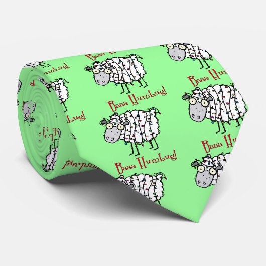 Baaa Humbug-Stropdas voor kerstmis Stropdas (Opgerold)