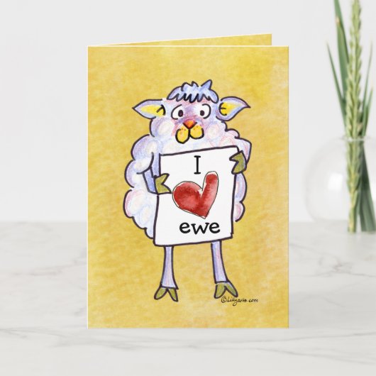 Baaaaaah Mine Valentines Day Cartoon Sheep Feestdagen Kaart (Voorkant)