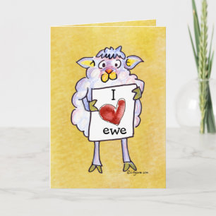 Baaaaaah Mine Valentines Day Cartoon Sheep Feestdagen Kaart