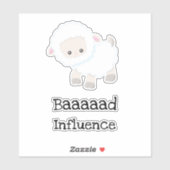 Baaaad Invloed Gepersonaliseerde Schattigee Lamssc Sticker (Vel)