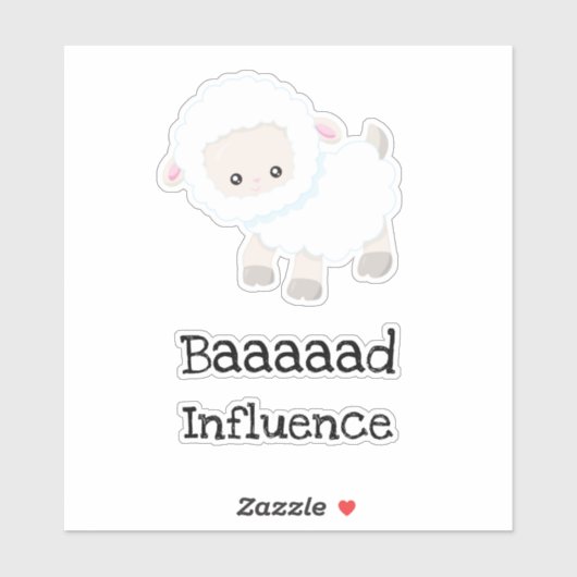 Baaaad Invloed Gepersonaliseerde Schattigee Lamssc Sticker (Vel)