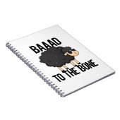 Baaaad To The Bone Grappige Black Sheep Stunt Notitieboek (Rechterzijde)